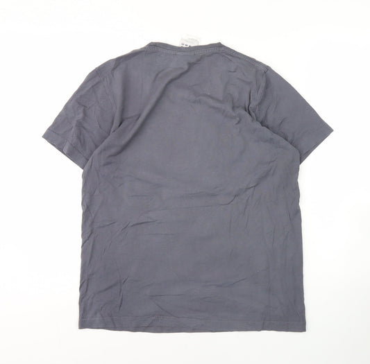 Adidas Men's Grey Graphic Print Short Sleeve T-Shirt