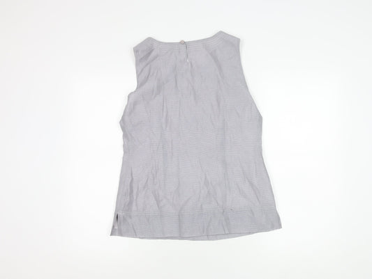Womens UK Size 10 Jacques Vert Grey Tencel Blend Blouse