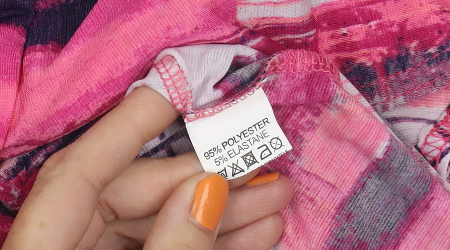 Bassini Women's Pink Geometric Size 14 Top