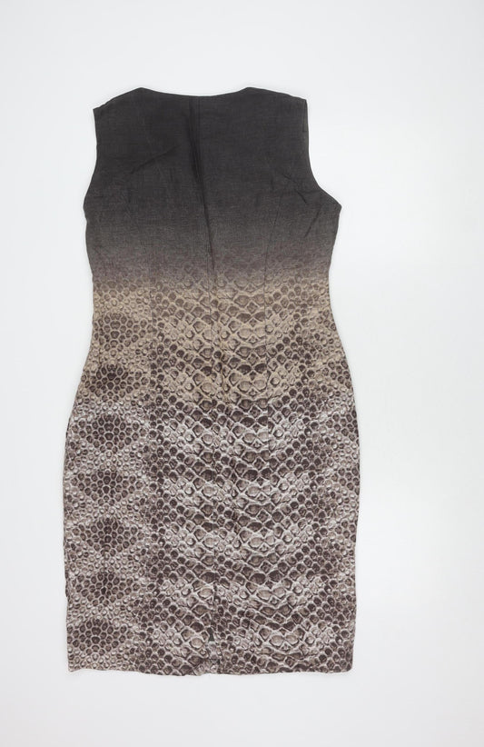 Alexon Women's Brown Animal Print Sleeveless Dress