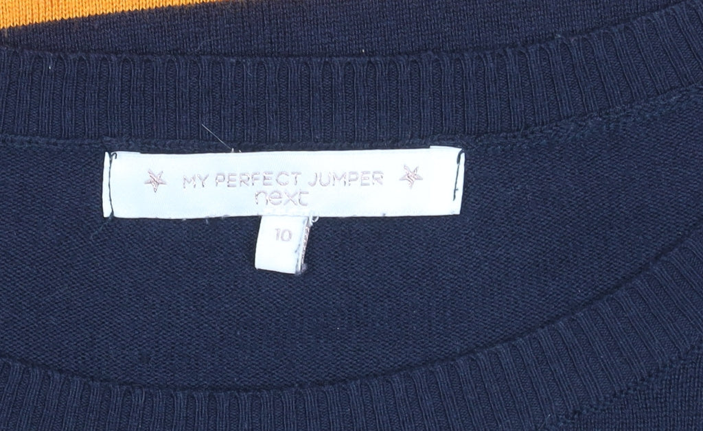Brand and care label for Next Women's Multicoloured Striped jumper, size 10