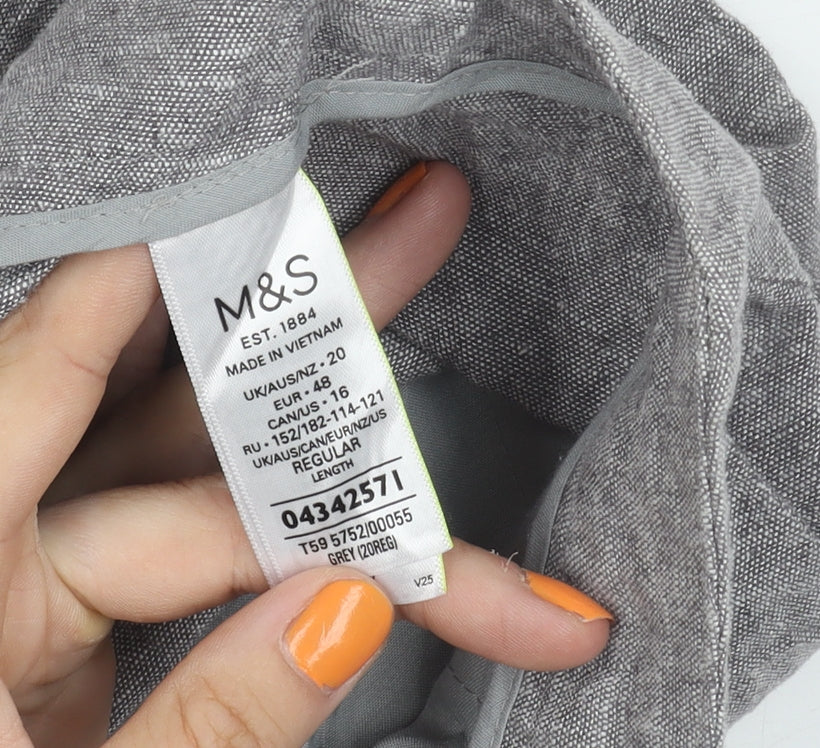 Additional view of Marks & Spencer Men's Grey Regular Trousers