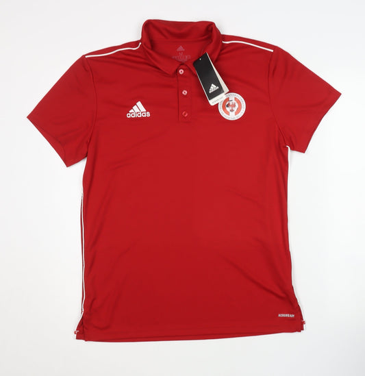Adidas Men's Red Polo Shirt M Football Activewear