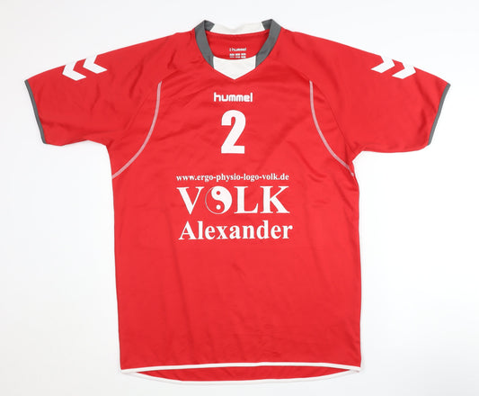 Hummel Men's Red Football T-Shirt L