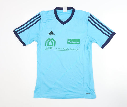 Additional front view of Adidas Men’s Blue Football T-Shirt, size S