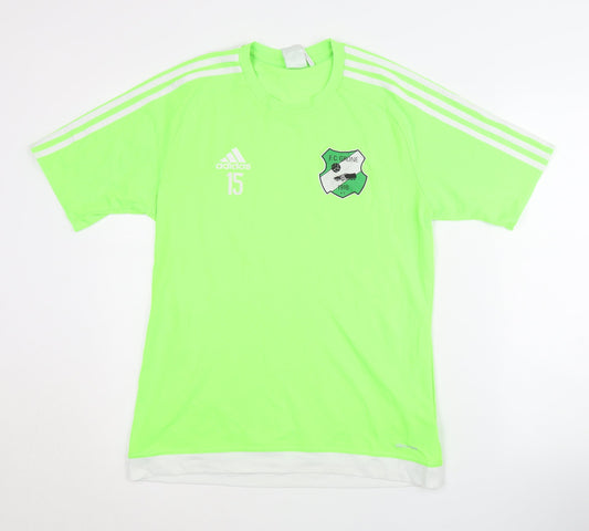 Additional front view of Adidas Men's Green Football Jersey, size S