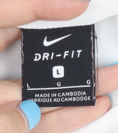 Nike Men's Red & White Jersey T-Shirt L