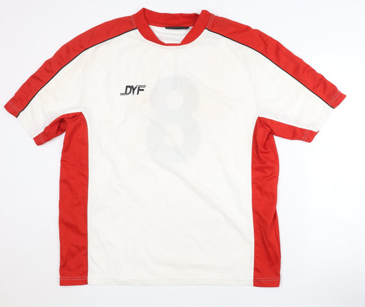 Additional front view of Do You Football Men's Red White XL Football Jersey
