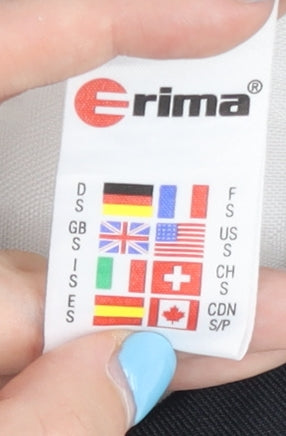 Brand and care label for Erima Men's White Football Jersey S