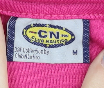 Brand and care label for Club Nautico Women's Pink T-Shirt M V-Neck