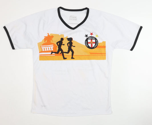 Additional front view of Münz Men's White Running T-Shirt M