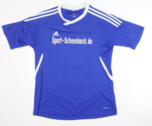 Additional front view of Adidas Men's Blue Football Jersey L Athletic