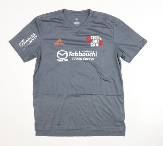 Adidas Men's Grey Football Jersey T-Shirt M