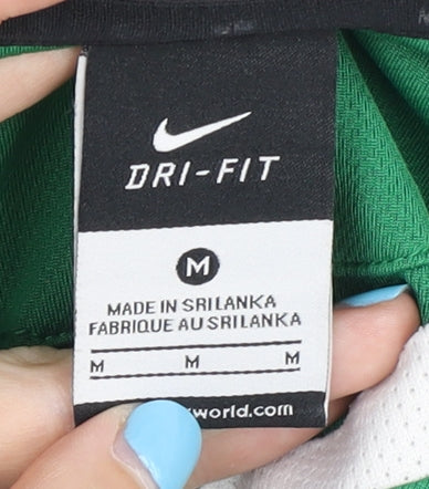 Brand and care label for Nike Men's Green Short Sleeve Jersey T-Shirt M