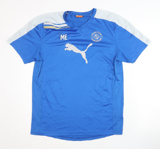 Puma Men's Blue Jersey T-Shirt L - Sporty Gym Wear