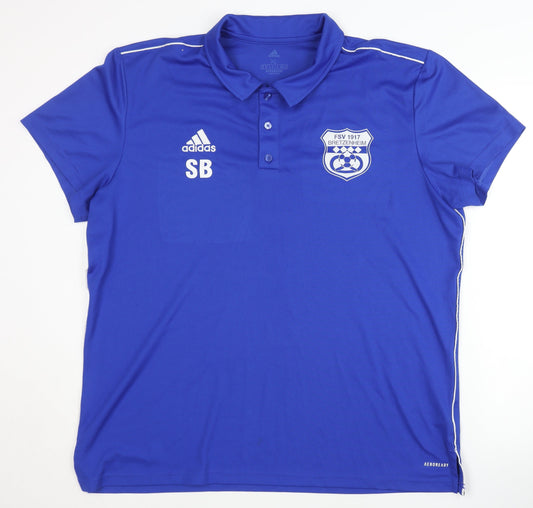 Additional front view of Adidas Men's Blue XL Polo Football Jersey