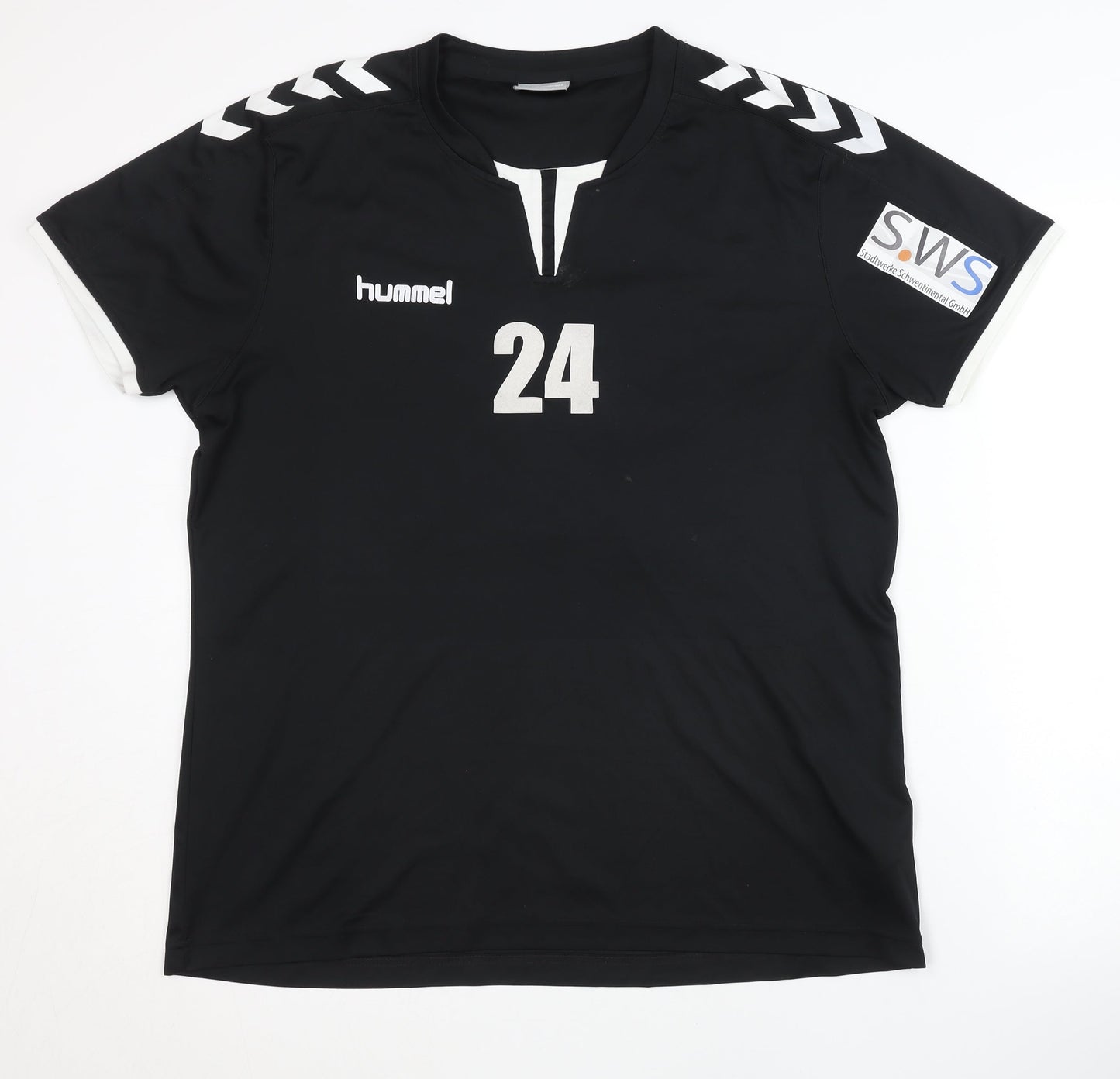 Hummel Men's Black 2XL Sports Jersey with Logo