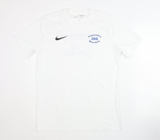 Nike Men's White Slim Fit Gym T-Shirt L