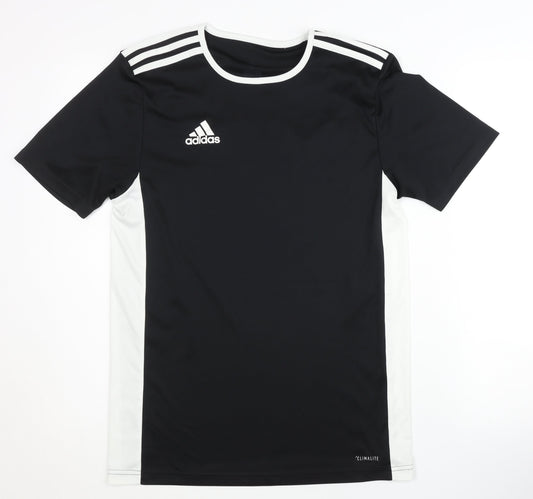 Additional front view of Adidas Men's Black Gym T-Shirt, size S, Jersey Style