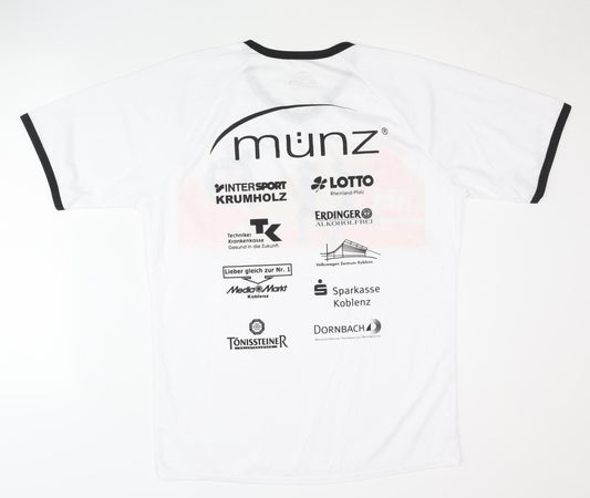 Münz Men's L White Running T-Shirt V-Neck Quick Dry