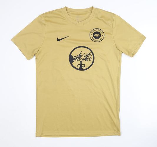 Nike Men's Gold T-Shirt L Jersey for Gym & Training