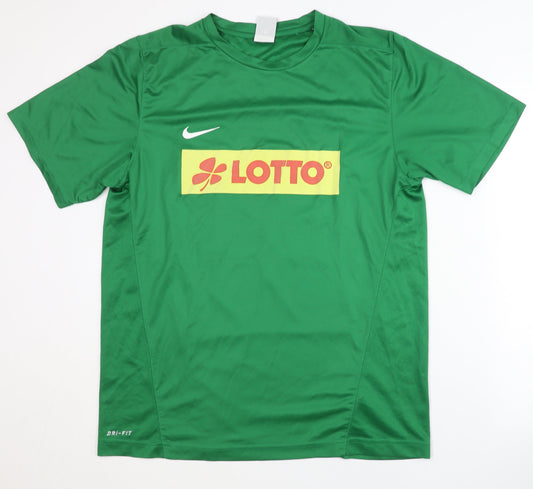Additional front view of Nike Men's Green Athletic Jersey T-Shirt