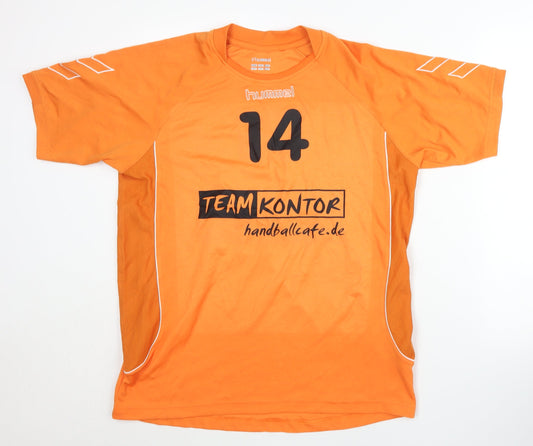 Additional front view of Hummel Men's Orange Handball Jersey, size L
