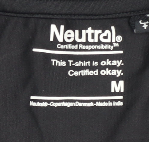 Brand and care label for Neutral Men's Black Medium Basic T-Shirt