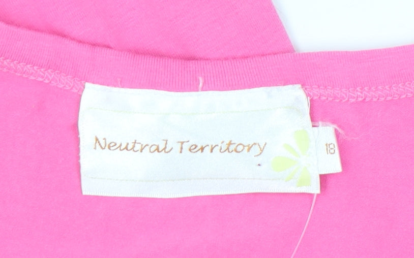 Neutral Territory Women's Pink V-Neck Top, Size 18