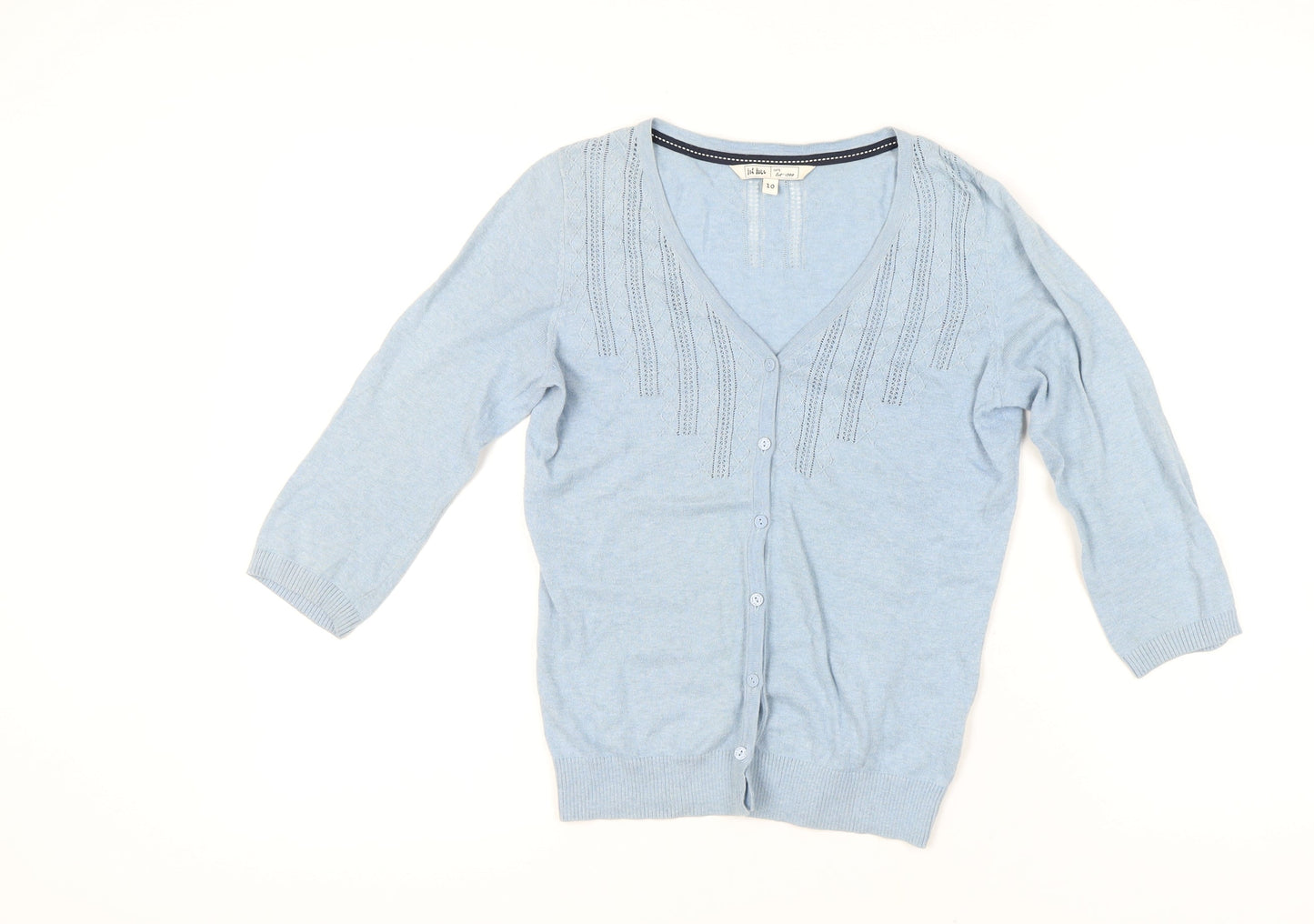 Fat Face Women's Blue V-Neck Cardigan, Size 10