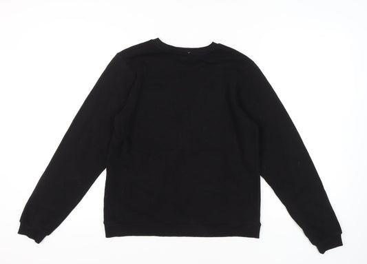 ASOS Women's Black Sweatshirt, UK 8, Lined, Logo, Casual