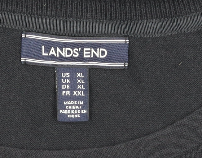 Lands' End Women's Black XL Crew Neck Top