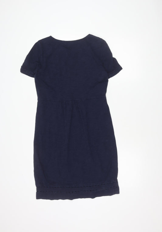 Boden Women's Blue Cotton Dress, Size 10, Short Sleeve