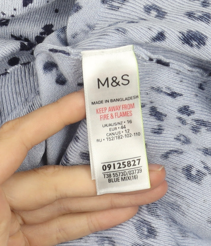 Marks and Spencer Women's Blue Print Jumper UK 16