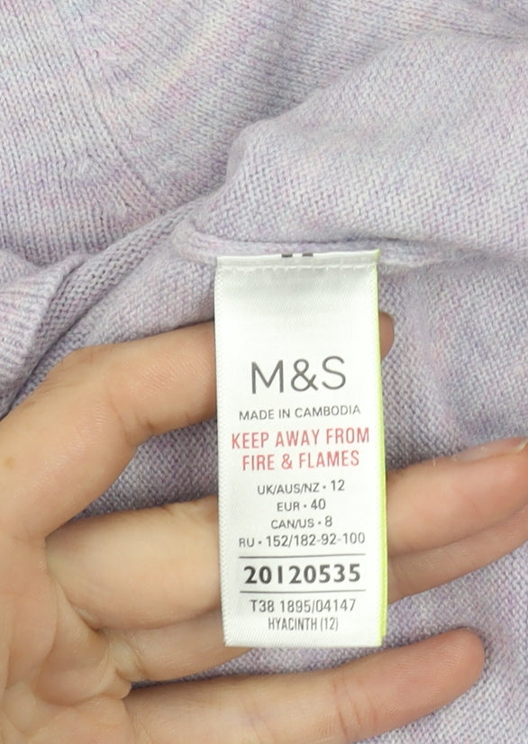 Marks and Spencer Women's Purple Crew Neck Jumper