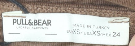 Close-up detail of Pull&Bear Women's Brown Slip Dress XS - Casual Summer