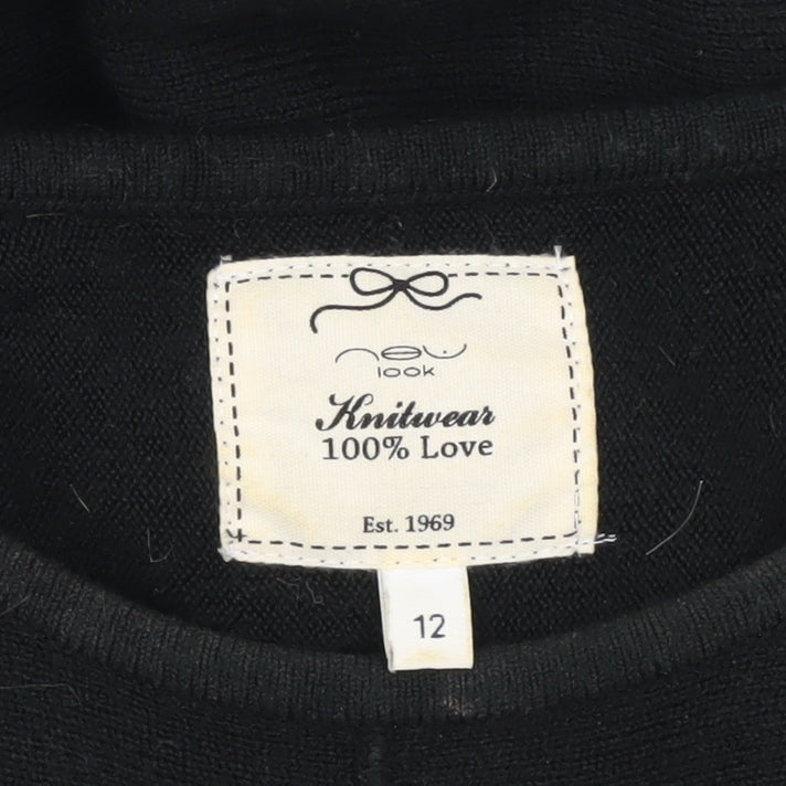 Brand and care label for New Look Women's Black Tunic Jumper, size 12