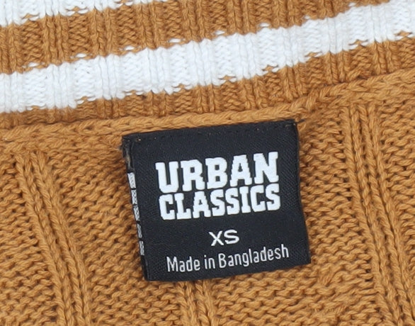Brand and care label for Urban Classics Women's Brown XS V-Neck jumper