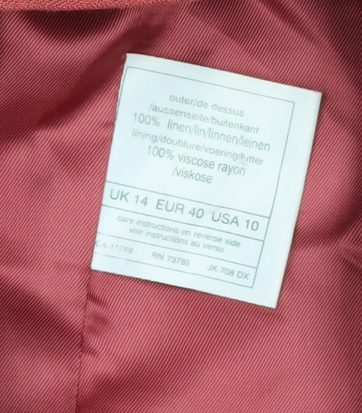 Laura Ashley Women's Red Linen Blazer UK 14