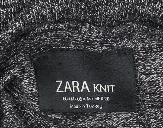 Brand and care label for Zara Women's Grey Roll Neck Pullover, size 12