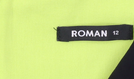 Brand and care label for Roman Women Black Sheath Dress, size 12