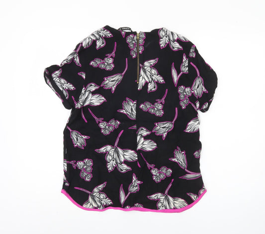 Dunnes Women's Black Floral Blouse, Size 14