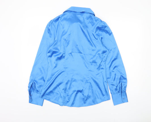 Hawes & Curtis Women's Blue Blouse Size 12 Long Sleeve