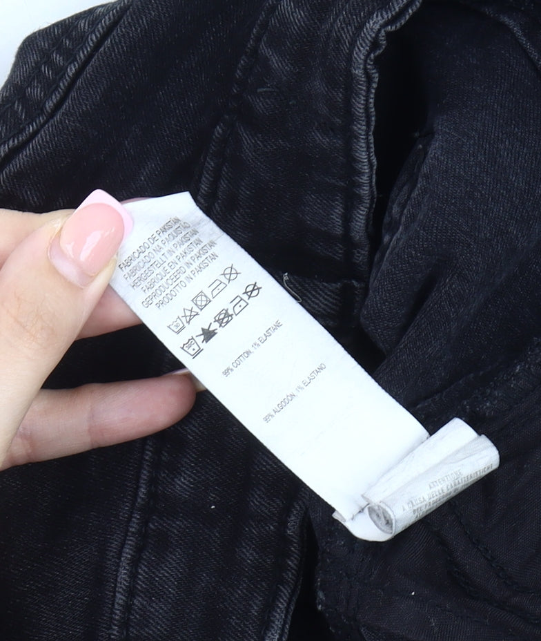 Brand and care label for Denim Co. Women's Black Skinny Jeans, size 10