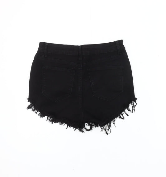 KanCan Women's Black Cut-Off Denim Shorts Size 28