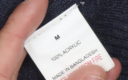 Brand and care label for Industrialize Men's Blue M jumper Crew Neck