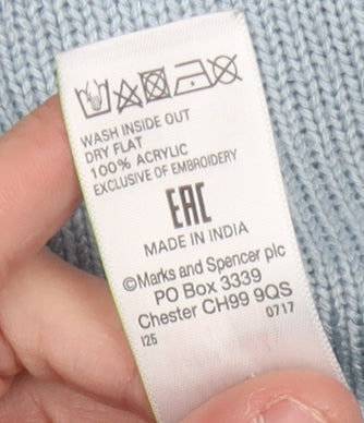 Brand and care label for Marks & Spencer Women's Blue jumper, Small