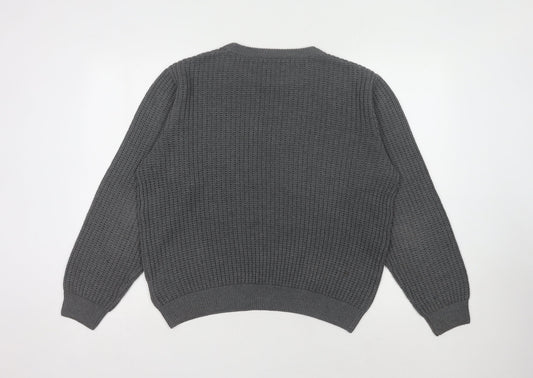 Feraud Women's Grey Knit Pullover Jumper Size L