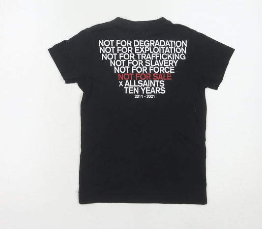 AllSaints Unisex Black T-Shirt S Casual Wear
