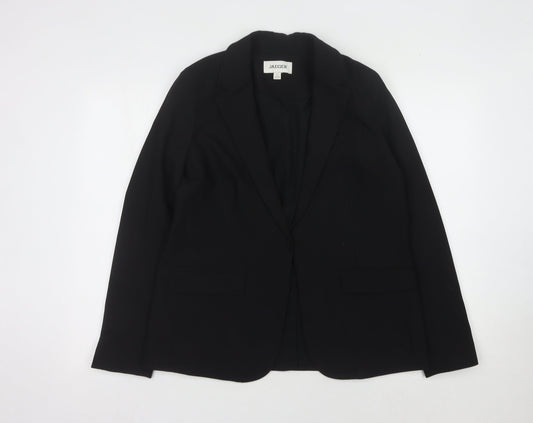 Jaeger Women's Black Blazer Size 10 Regular Fit
